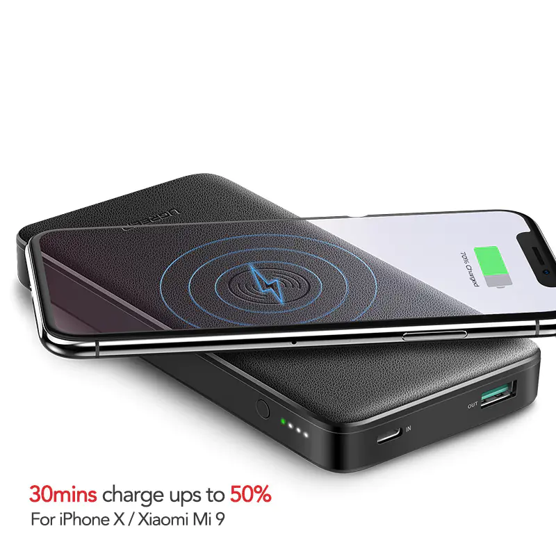 Rychlé nabíjení bezdrátové powerbanky - 10 000 mAh s duálním výstupem