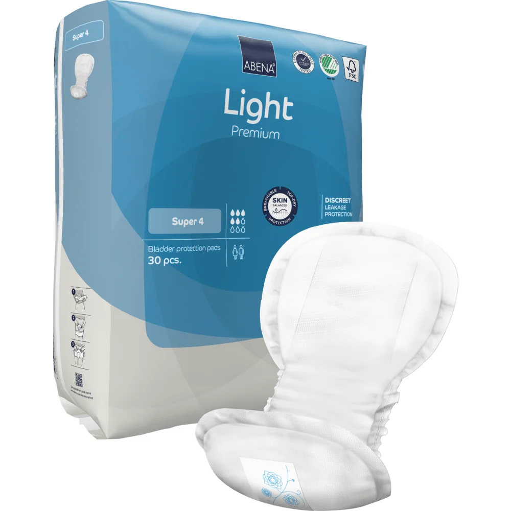 Abena Light Super 4, Premium | Pacote (30 casais) Made USA