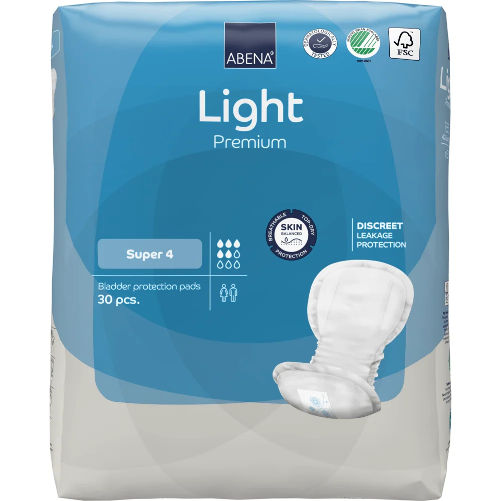 Abena Light Super 4, Premium | Pacote (30 casais) Made USA
