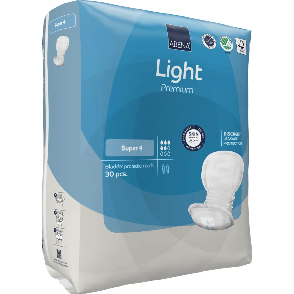 Abena Light Super 4, Premium | Pacote (30 casais) Made USA