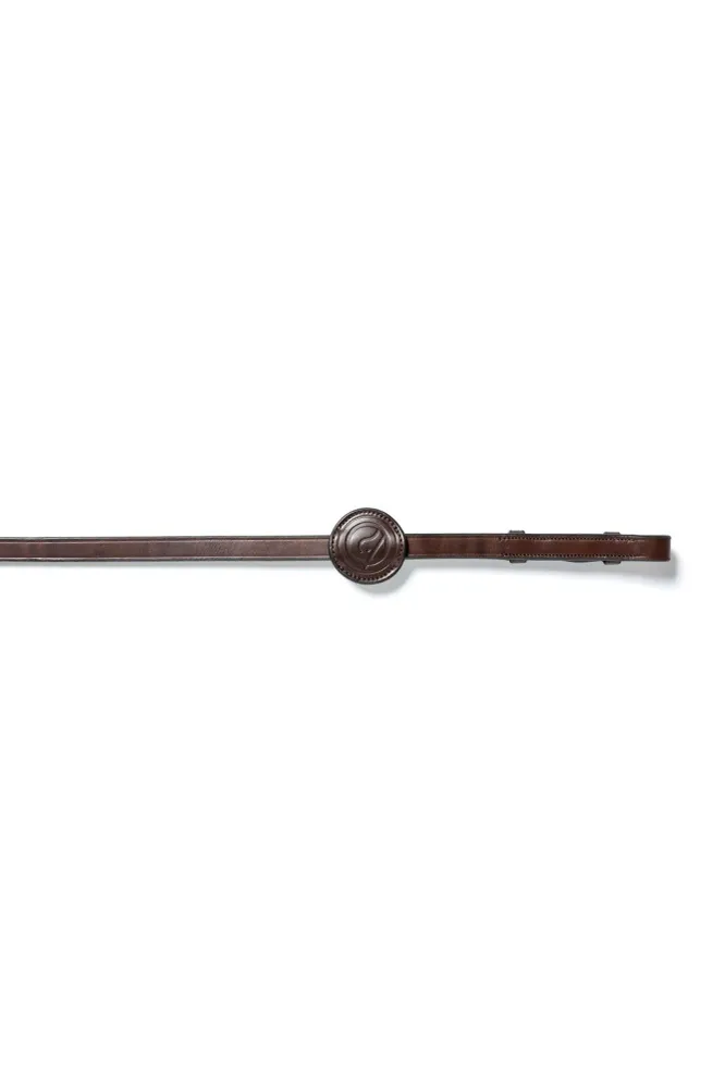 Deauville 5/8inch Web Reins 9 Stops Brown/Silver C