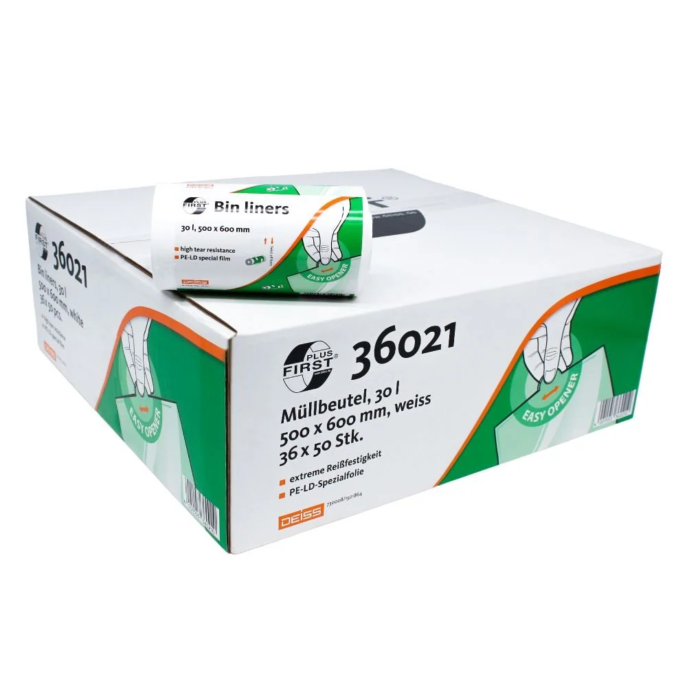 DEISS First Plus® Müllbeutel 30 Liter, Premium-LDPE, 36021