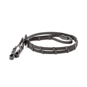 Dvojlůžkový Ridge Rubberised Reins 10 Stops, 16 mm Black PII