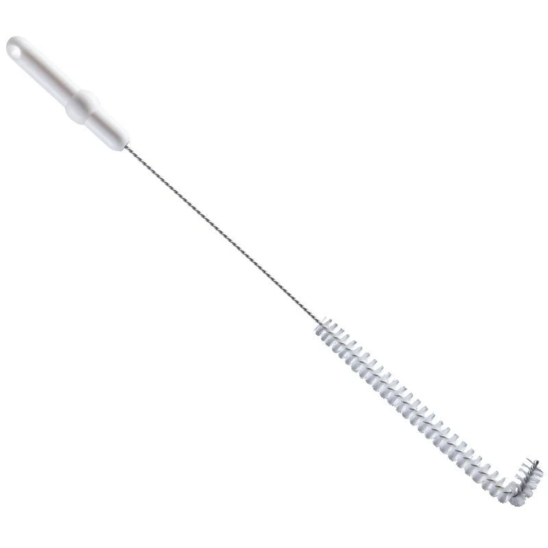 Pipe brush, L-shape, PBT trans., Ø 0.35mm medium, 570xø20x55mm
