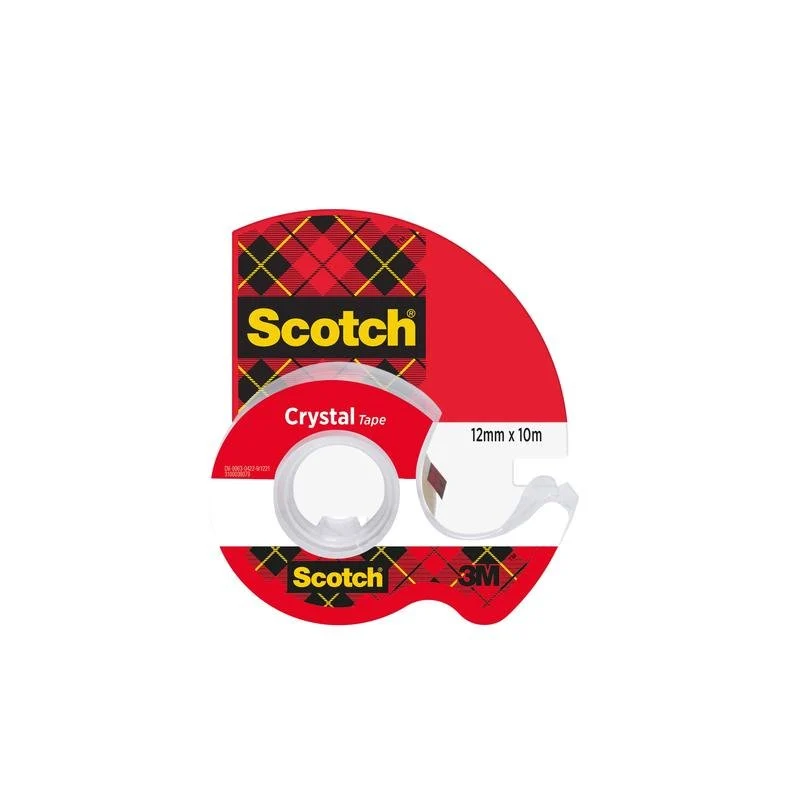Scotch® Crystal Klebeband, 12 mm x 10 m, 1 Rolle + Handabroller
