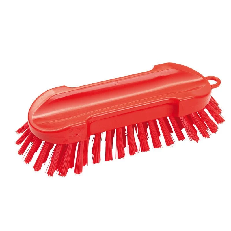 Washing brush round, robust 205x65x30mm Red