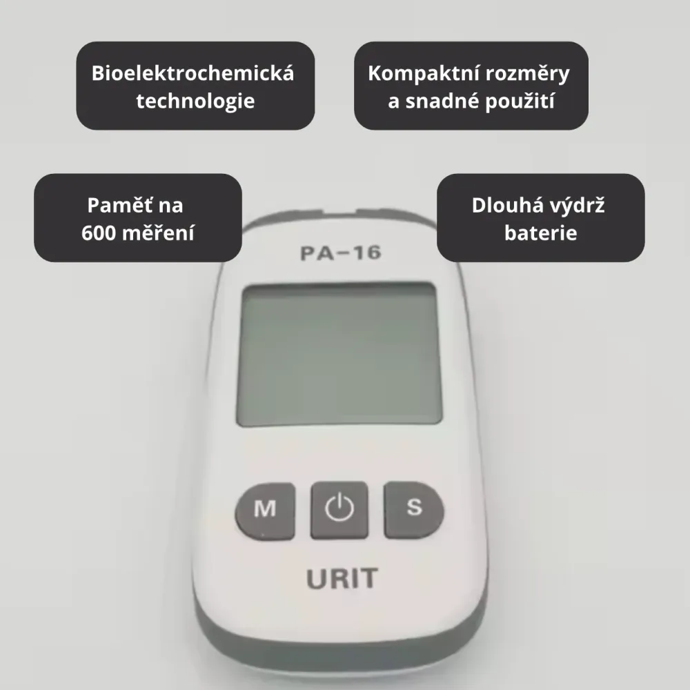 3v1 prémiový měřič glukózy, cholesterolu kyseliny močové – URIT PA-16