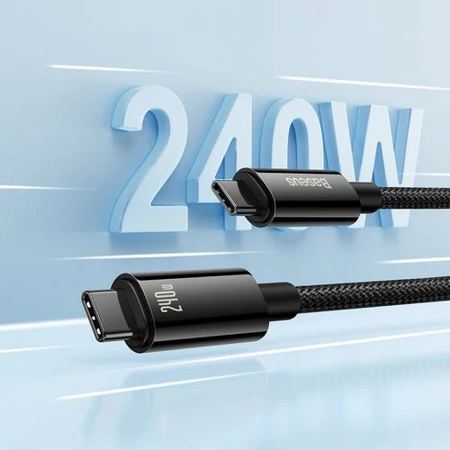 Baseus CAWJ040101 USB-C kabel 240W 480Mb/s 2m černý šedý