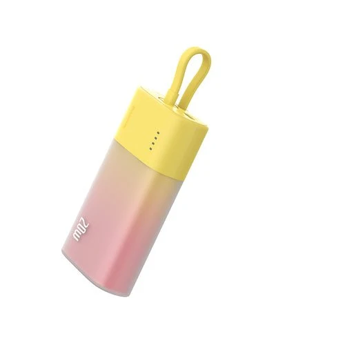 Baseus Popsicle 5200 mAh 20 W, kabel Lightning + USB-C - žluto-růžová