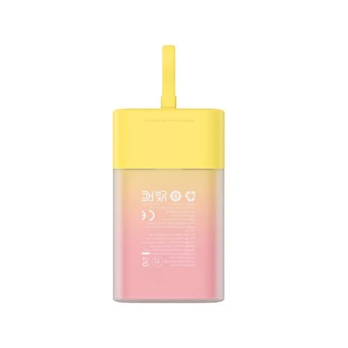 Baseus Popsicle 5200 mAh 20 W, kabel Lightning + USB-C - žluto-růžová