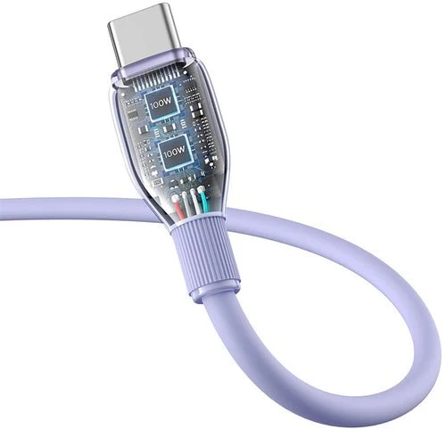 Baseus Pudding 100W USB-C - USB-C kabel 2m - Fialový
