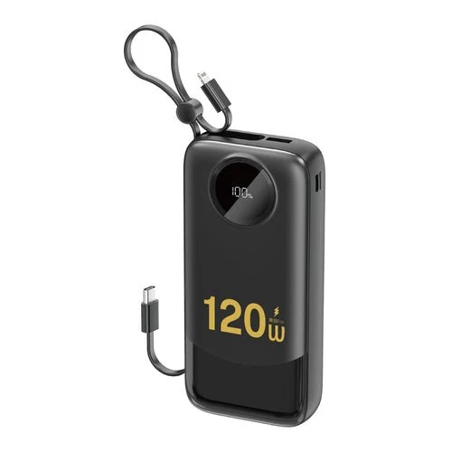 Dudao K13Pro 20000 mAh powerbanka, integrovaný kabel - černá