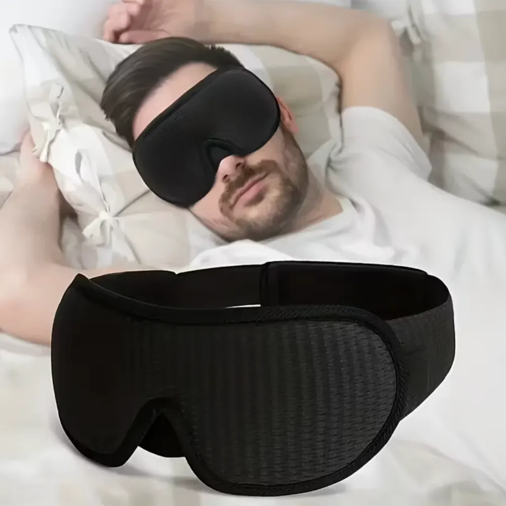 3D ergonomická spací maska na oči černá s paměťovou pěnou