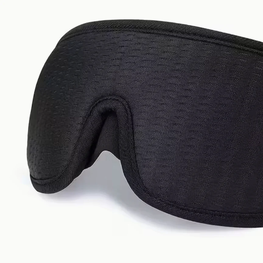3D ergonomická spací maska na oči černá s paměťovou pěnou