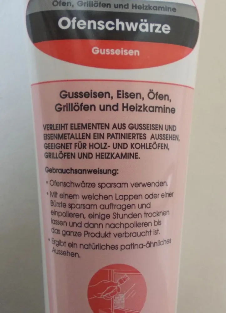 Černění v troubě černá pasta odolná vůči teplu 100ml tuba