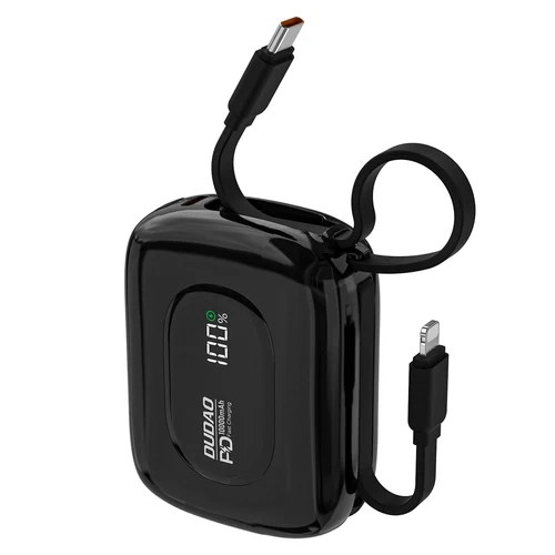 Externí baterie Dudao K32 10000 mAh, USB-C/Lightning - černá.