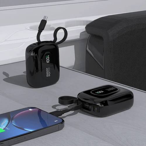 Externí baterie Dudao K32 10000 mAh, USB-C/Lightning - černá.