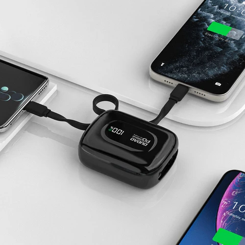 Externí baterie Dudao K32 10000 mAh, USB-C/Lightning - černá.