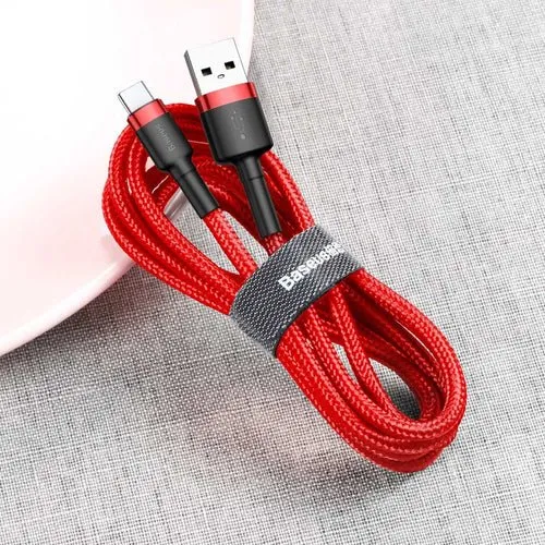 Kabel Baseus Cafule nylon USB / USB-C QC3.0 2A 2M červený