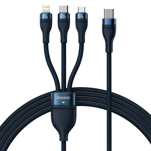Kabel Baseus Flash II 4 v 1 USB-C/ 100W 1,5m modrý