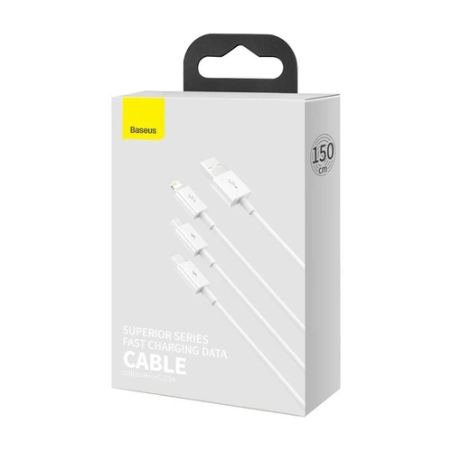 Kabel Baseus Superior 3 v 1 - Lightning/USB-C/Micro USB, 1,5 m.
