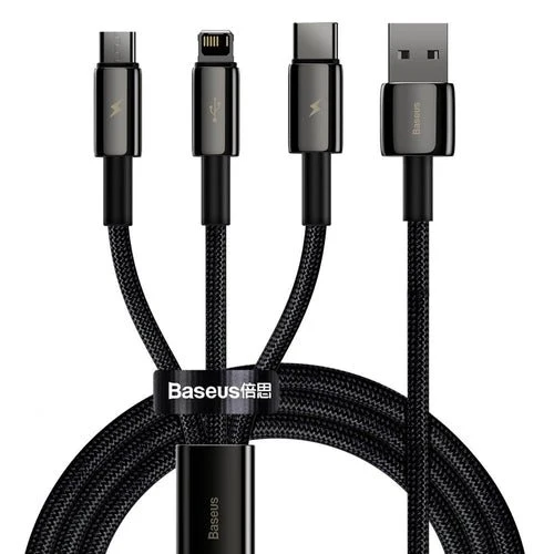 Kabel Baseus Tungsten 3 v 1 (USB/USB-C/Lightning/micro USB)