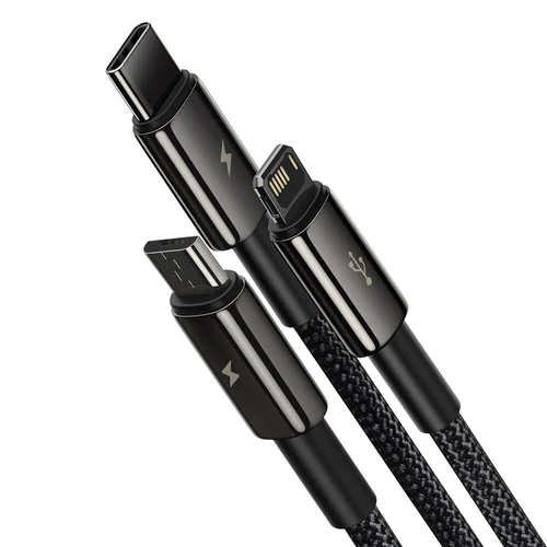 Kabel Baseus Tungsten 3 v 1 (USB/USB-C/Lightning/micro USB)