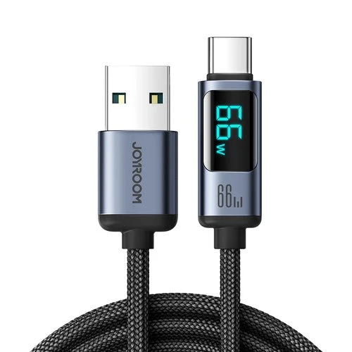 Kabel Joyroom A16 USB-C/, 66 W, 1,2 m, LED displej - černý