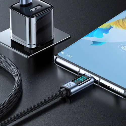 Kabel Joyroom A16 USB-C/, 66 W, 1,2 m, LED displej - černý