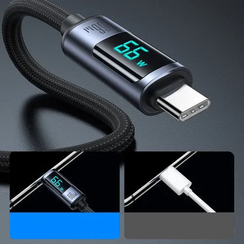Kabel Joyroom A16 USB-C/, 66 W, 1,2 m, LED displej - černý