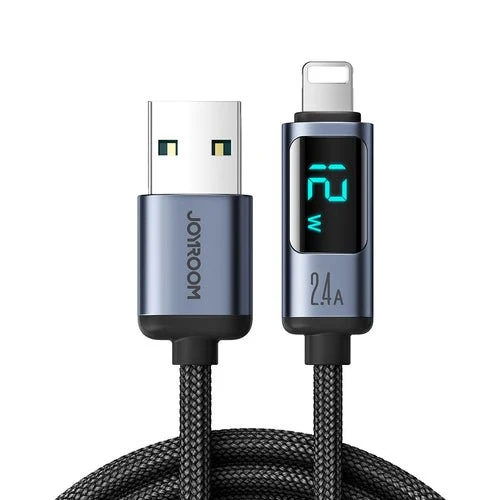 Kabel Joyroom Prism A16 Lightning/USB- 2,4A 1,2m LED - černý