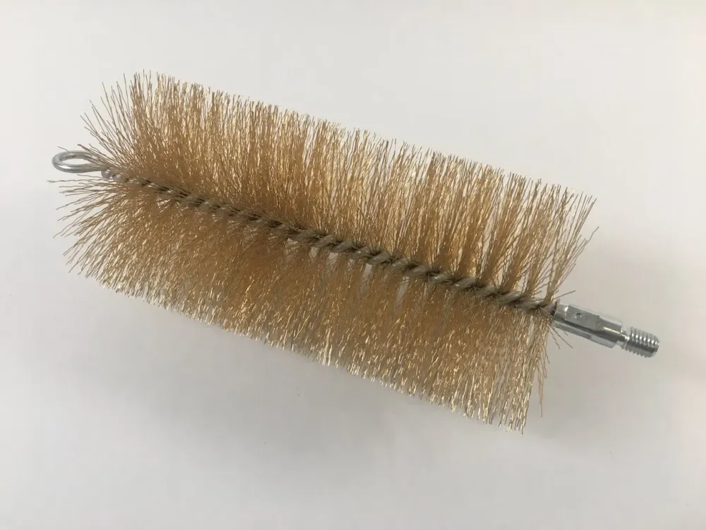 Kartáčová hlava 100mm trubkový kartáč z ocelového drátu s mosazným povrchem vnějším závitem M10
