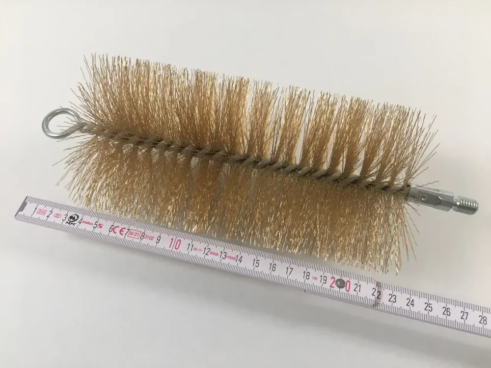 Kartáčová hlava 100mm trubkový kartáč z ocelového drátu s mosazným povrchem vnějším závitem M10