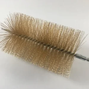 Kartáčová hlava 120mm trubkový kartáč z ocelového drátu s mosaznou povrchovou úpravou vnějším závitem M10