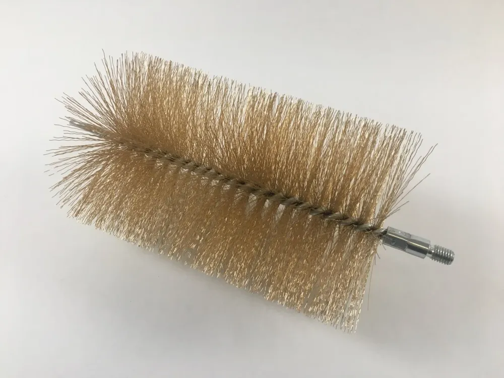 Kartáčová hlava 120mm trubkový kartáč z ocelového drátu s mosaznou povrchovou úpravou vnějším závitem M10