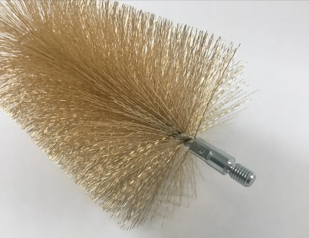 Kartáčová hlava 120mm trubkový kartáč z ocelového drátu s mosaznou povrchovou úpravou vnějším závitem M10