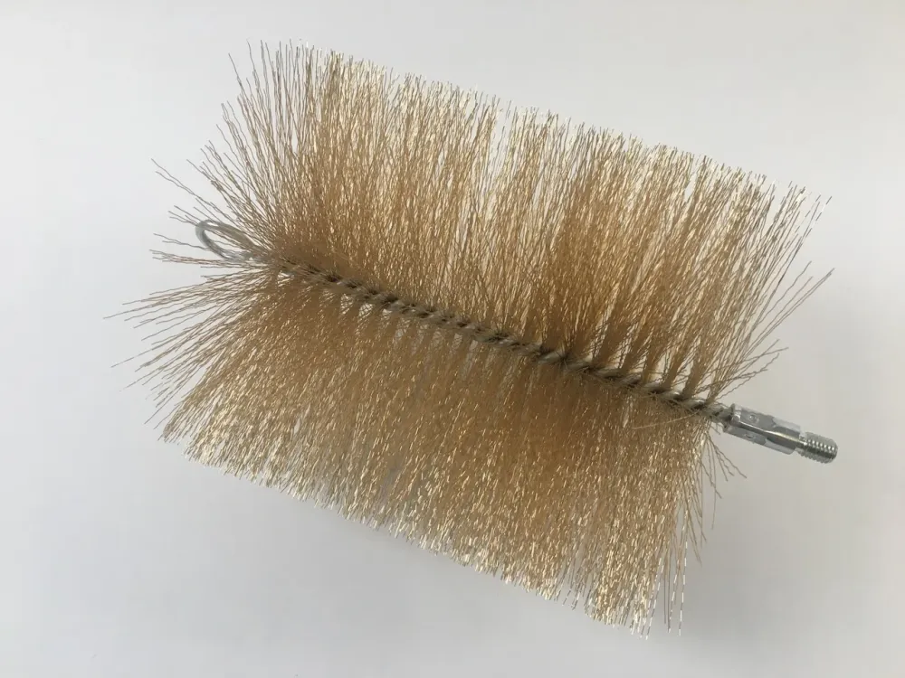Kartáčová hlava 180 mm Trubkový kartáč Ocelové lanko, potažené mosazí s vnějším závitem M10