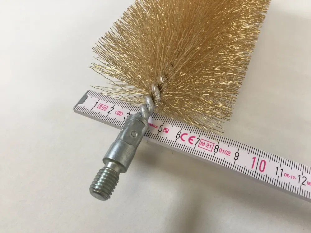 Kartáčová hlava 80mm trubkový kartáč z ocelového drátu s mosazným povrchem vnějším závitem M10