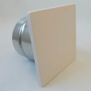 Keramická čisticí zásuvka čtvercová "14 x 14 cm" s kulatou montážní objímkou