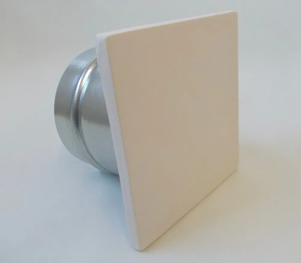 Keramická čisticí zásuvka čtvercová "14 x 14 cm" s kulatou montážní objímkou