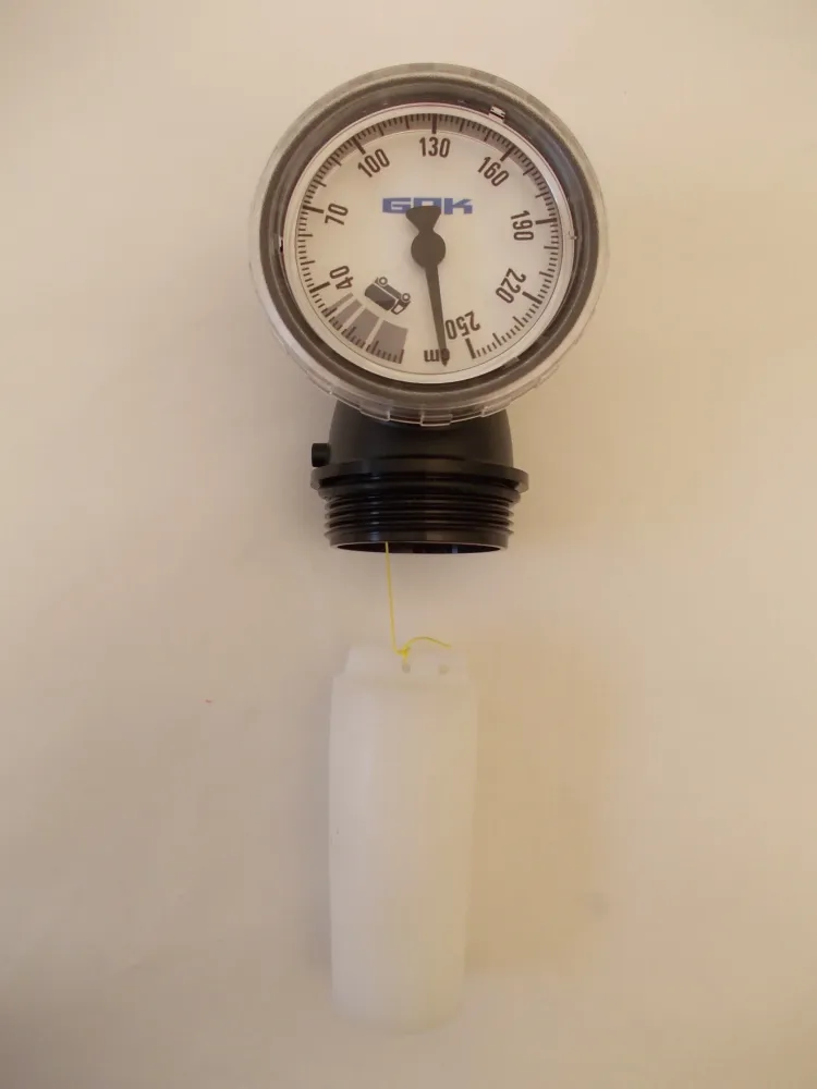 Mechanický ukazatel hladiny pro olejovou nádrž s plovákem