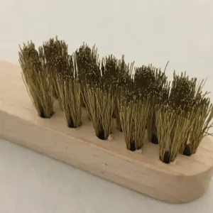 Mini kartáč mosazný na dřevěné rukojeti 15cm drátěný kartáč