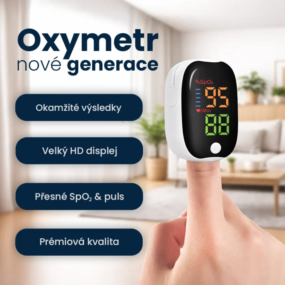 Prémiový pulzní oxymetrs LED displejem