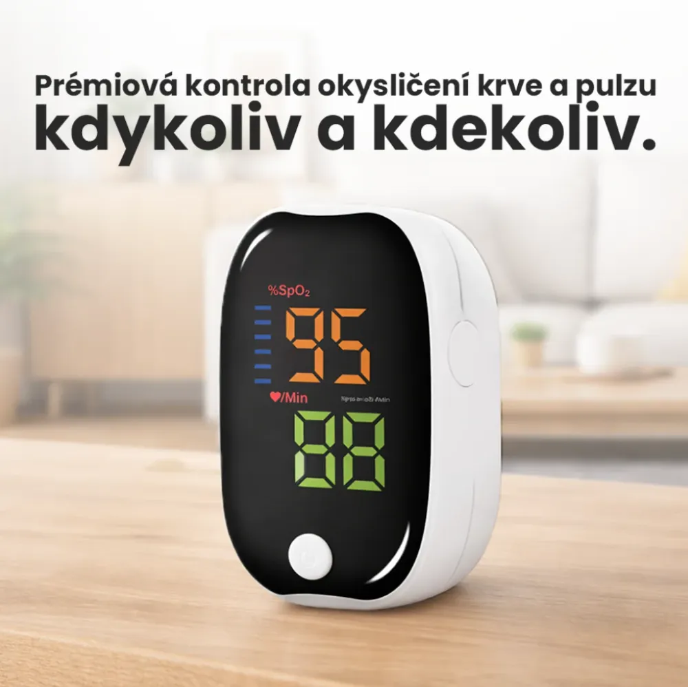 Prémiový pulzní oxymetrs LED displejem