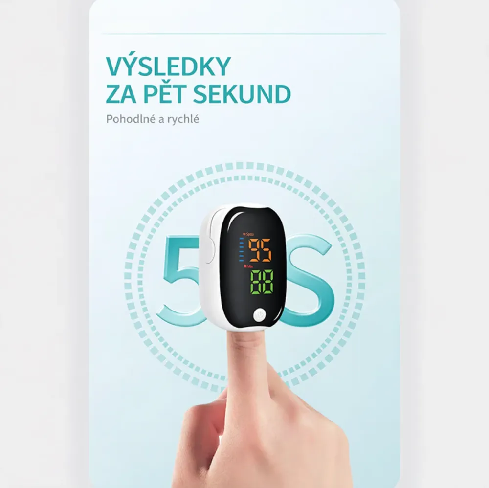 Prémiový pulzní oxymetrs LED displejem