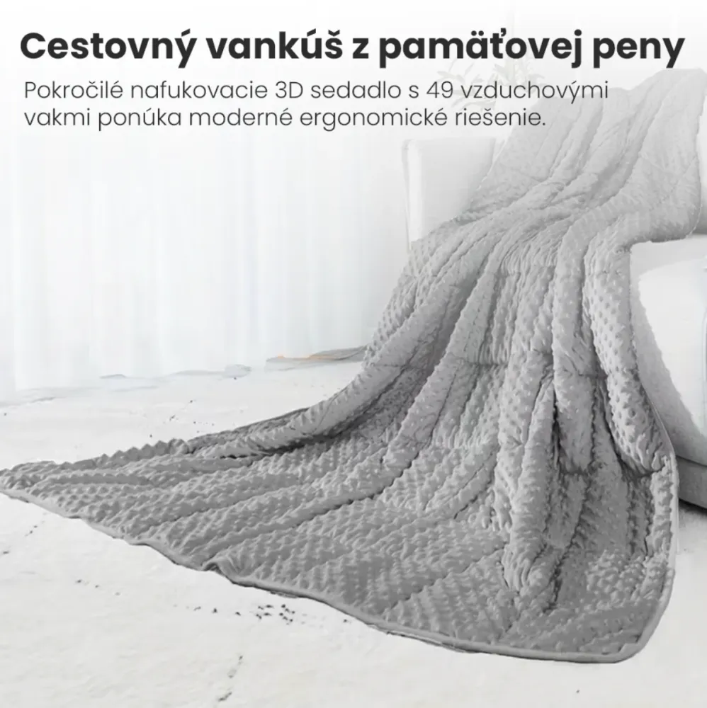 Prémiová zátěžová deka světle šedá 150x200 cm 6,8 kg