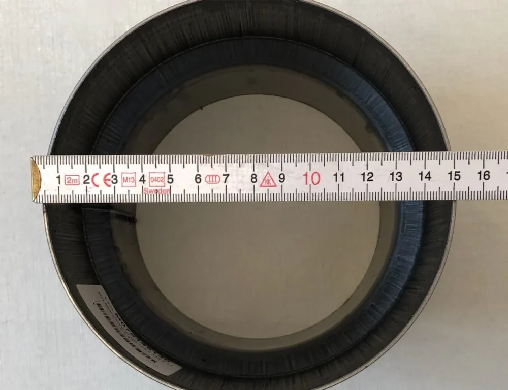 Redukce 145 - 130 mm přechodová redukce pro kamna lesklá ocel