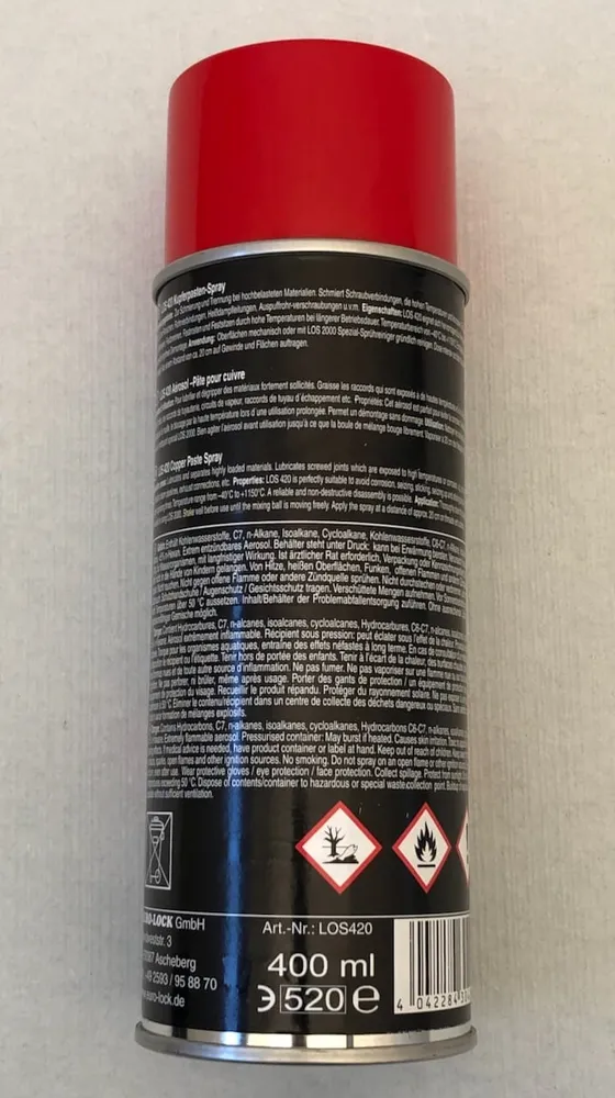 Žáruvzdorná měděná pasta ve spreji 400ml -40°C ž 1150°C