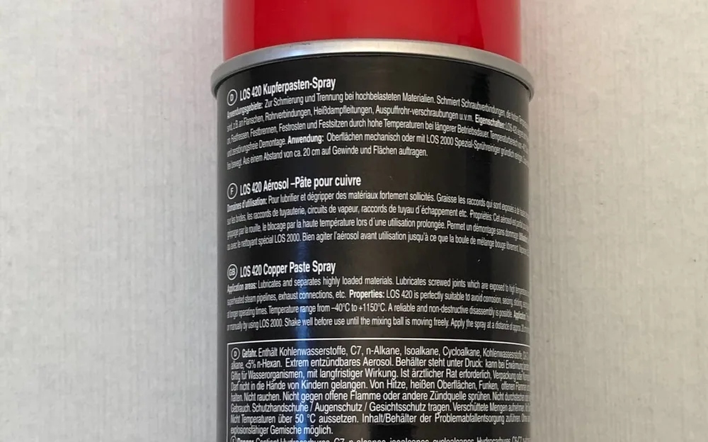 Žáruvzdorná měděná pasta ve spreji 400ml -40°C ž 1150°C