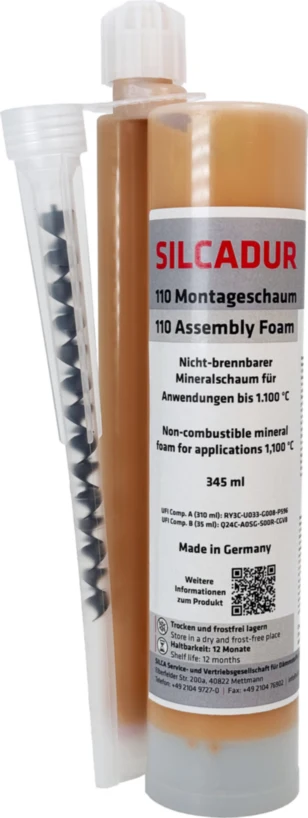 Žáruvzdorná těsnicí pěna do 1100 °C pro krby kamna v kazetách